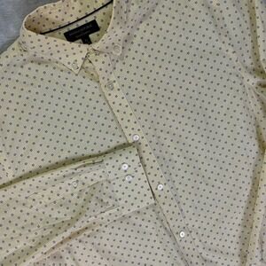 Banana Republic Men's XL Shirt Yellow Floral Non Iron Slim Fit Casual Cotton
